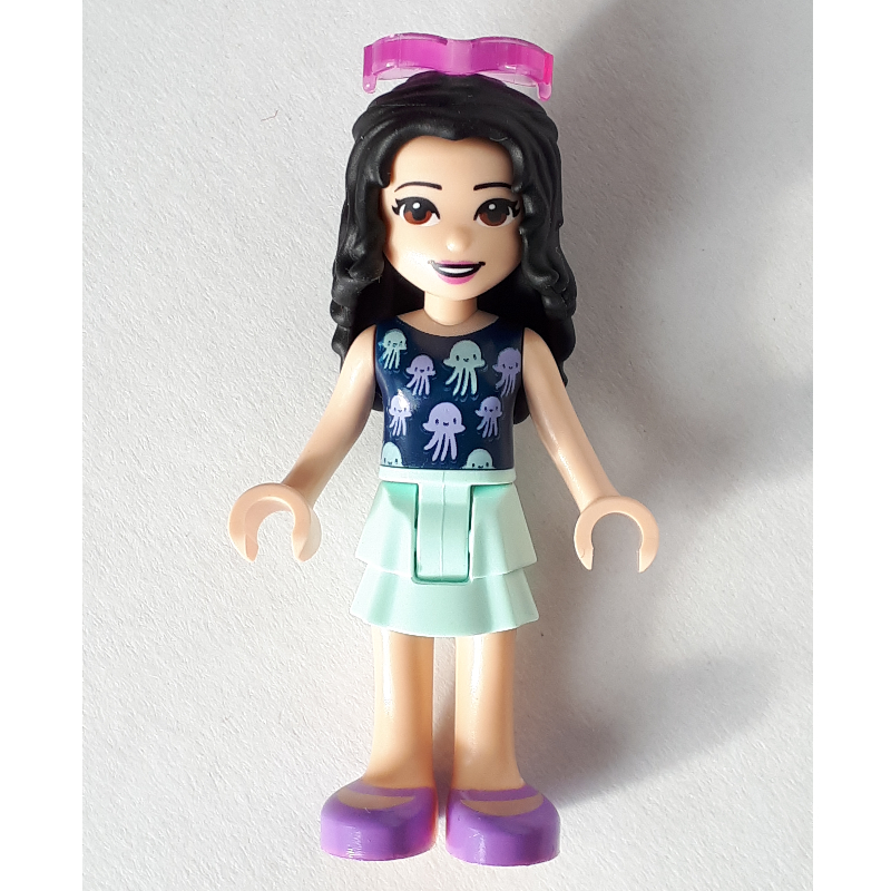 Lego Emma - Dark Blue Top, Light Aqua Skirt, Sunglasses