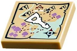 Tile 2 x 2 with Elven Key Map Print