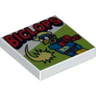 Tile 2 x 2 with Red 'BICLOPS' Print