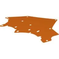 Wing, Left, Dragon, Scalloped, 25 x 19 / Reddish Orange