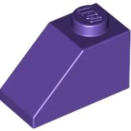 Brick Sloped 45° 2 x 1 with Bottom Pin / Dark Purple