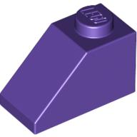 Lego Brick Sloped 45° 2 x 1 with Bottom Pin / Dark Purple