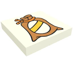 Tile 2 x 2 with Fabuland Flour Bag Print / White