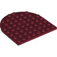 Plate 8 x 8 with Rounded End / Dark Red