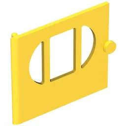 Fabuland, Door with Oval Pane in 3 Sections / Yellow