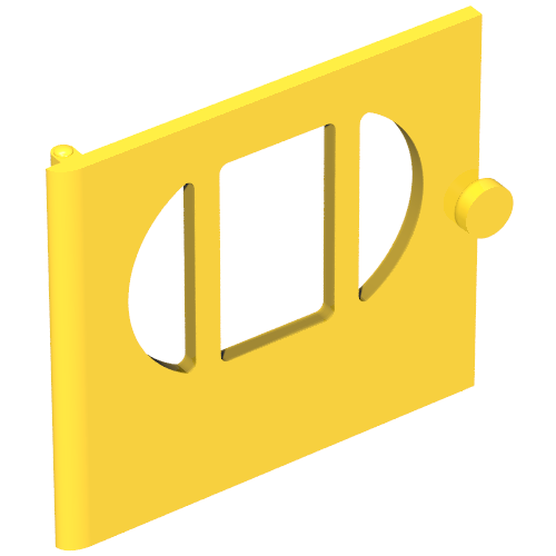 Lego Fabuland, Door with Oval Pane in 3 Sections / Yellow