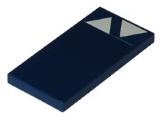 Tile 2 x 4 with 2 White Triangles Pattern (Sticker) - Set 8086