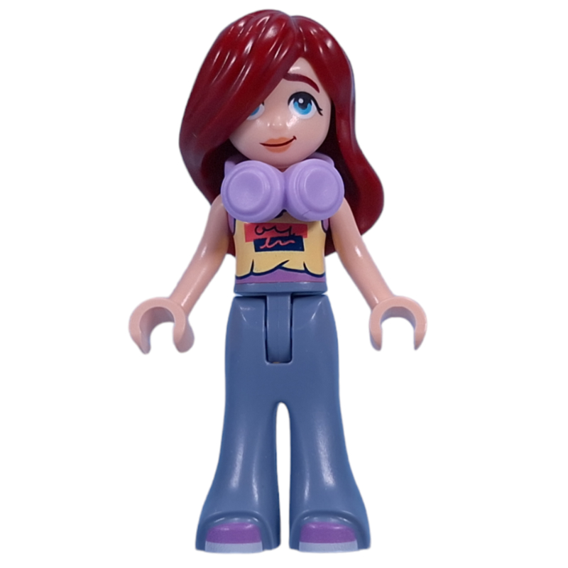 Lego Paisley - Bright Light Yellow Top, Sand Blue Pants, Medium Lavender Headphones
