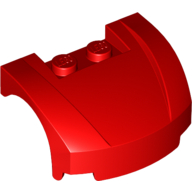 Lego Vehicle Body, Wheel Arch / Mudguard 3 x 4 x 1 2/3 Low Profile, Curved Front / Red