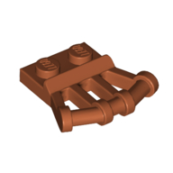 Lego Plate Special 1 x 2 with Angled Handles on Side / Dark Orange