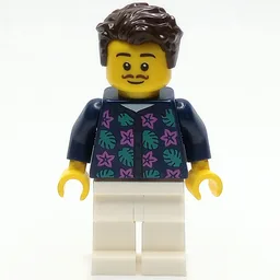Man, Dark Blue Shirt, White Legs, Dark Brown Hair
