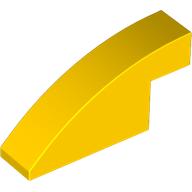 Lego Brick Curved 1 x 4 x 1 2/3 No Studs / Yellow