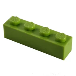 Modulex Brick 1 x 4 with LEGO on Stud / Modulex Pastel Green