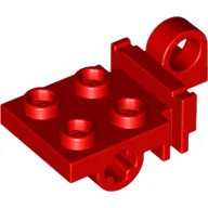 Plate Special 2 x 2 with Pin Hole on Side and Axle Hole on Bottom / Red