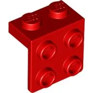 Bracket 1 x 2 - 2 x 2 / Red
