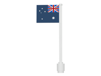 Lego Flag on Flagpole, Straight with Australia Pattern (Stickers)
