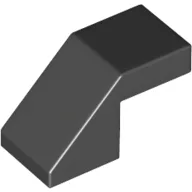 Brick Sloped 45° 2 x 1 with 2/3 Inverted Cutout and no stud / Black