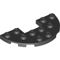 Plate Round Half 3 x 6 with 1 x 2 Cutout / Black
