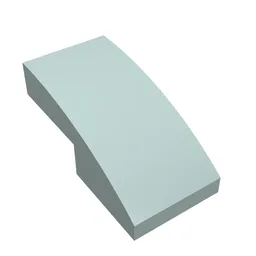 Brick Curved 2 x 1 No Studs [1/2 Bow] / Light Aqua