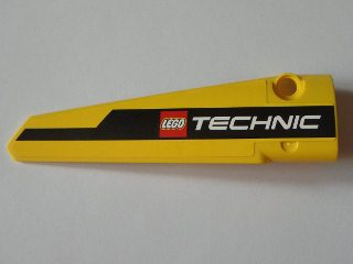 Lego Technic, Panel Fairing # 6 Long Smooth, Side B with Black Line and LEGO TECHNIC Logo Pattern (Sticker) - Set 8043