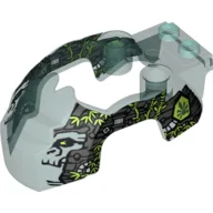 Fairing, Fly Wheel, Gorilla Shape with Silver Markings and Leaves Print / Trans-Light Blue