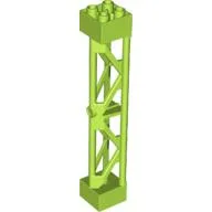 Support 2 x 2 x 10 Girder Triangular Vertical - Type 3 - Axle Hole, 3 Posts / Lime