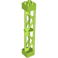 Lego Support 2 x 2 x 10 Girder Triangular Vertical - Type 3 - Axle Hole, 3 Posts / Lime