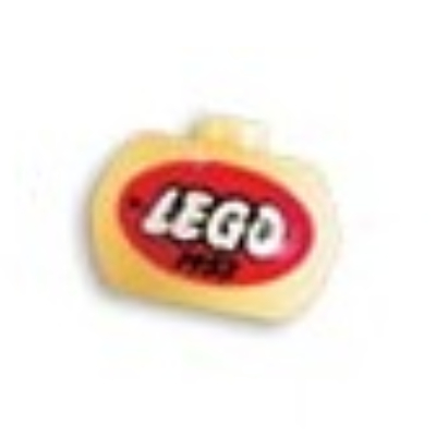 Lego Pen Bead, Round Orb with Classic LEGO Logo Print / Bright Light Yellow