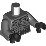 Lego Torso, Batman Armor, Black Bat, Utility Belt, Muscles print, Dark Bluish Gray Arms, Black Hands / Dark Bluish Gray