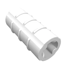 Technic Axle Connector Ridged [with x Hole x Orientation] / White