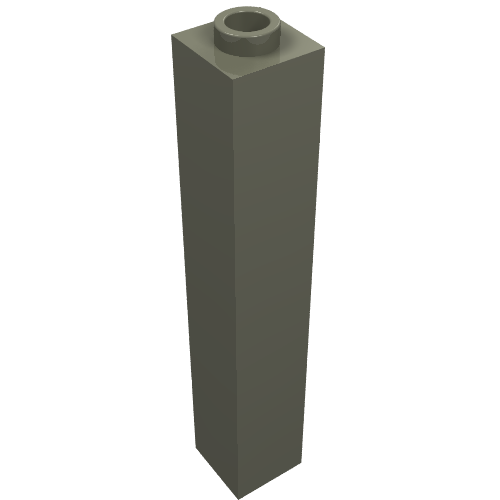 Lego Brick 1 x 1 x 5 with Blocked Open or Hollow Stud / Dark Gray
