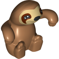 Lego Duplo Animal Sloth, Tan Face, Reddish Brown Eyes Print / Medium Nougat