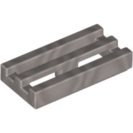 Lego Tile Special 1 x 2 Grille with Bottom Groove / Flat Silver
