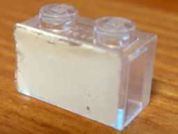 Brick 1 x 2 without Bottom Tube with Completely White Pattern (Sticker) - Sets 5550 / 5581