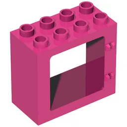Duplo Door / Window Frame Flat Front Surface, Completely Open Back / Dark Pink