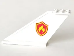 Tail 12 x 2 x 5 with Yellow and Red Fire Logo Badge Pattern on Both Sides (Stickers) - Set 4209