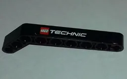 Technic, Liftarm, Modified Bent Thick 1 x 9 (7 - 3) with LEGO TECHNIC Logo Pattern Model Left Side (Sticker) - Sets 9395 / 9398