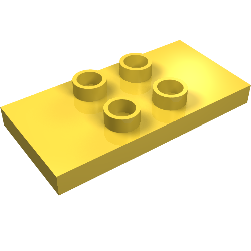 Lego Duplo Plate 2 x 4 x 1/3 with 4 Center Studs [Thin] / Yellow