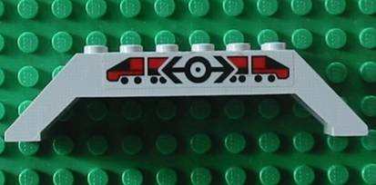 Lego Slope 45 10 x 2 x 2 Double with Train Logo Black and Train Pattern on Both Sides (Stickers) - Set 4556