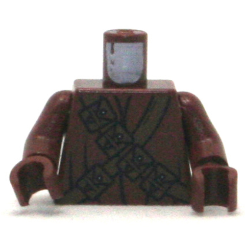 Lego Torso Robe, Brown Cross Straps with Pouches Print (Jawa), Reddish Brown Arms and Hands / Reddish Brown