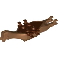 Animal Body Part, Dinosaur, Pteranodon Body, 4 Studs, 6 Clips with Reddish Brown Top / Medium Nougat