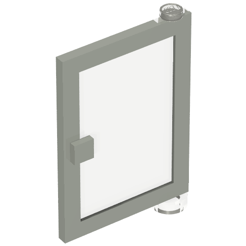 Lego Door 1 x 4 x 5 Right with Trans-Clear Glass / Light Gray