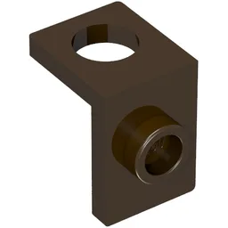 Minifig Neckwear Bracket [One Stud] - Reinforced / Dark Brown