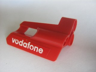 Lego Technic, Panel Fairing #25 Small Short, Small Hole, Side A with 'vodafone' Pattern (Sticker) - Set 8386
