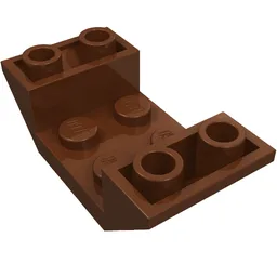 Brick Sloped Inverted 45° 4 x 2 Double with 2 x 2 Recessed / Reddish Brown