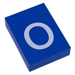 Modulex Tile 3 x 4 with White 'o' Print, without Internal Supports / Modulex Tile Blue