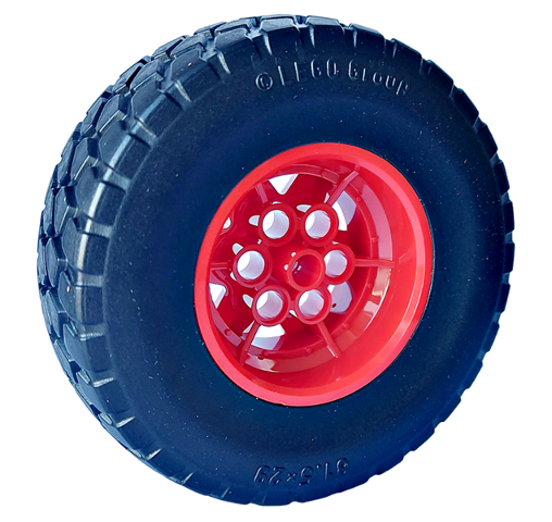Lego Wheel 43.2mm D. x 26mm Technic Racing Small, 6 Pin Holes with Black Tire 81.5 x 29 (56908 / 2491)
