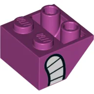 Brick Sloped Inverted 45° 2 x 2 with Mouth with Teeth Print