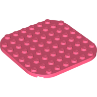 Lego Plate Round Corners 8 x 8 / Coral