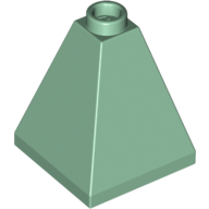 Lego Brick Sloped 75° 2 x 2 x 2 Quadruple Convex / Sand Green
